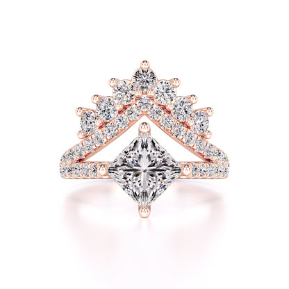 Finley Moissanite & Lab Grown Diamond Ring | Rose Gold | 1