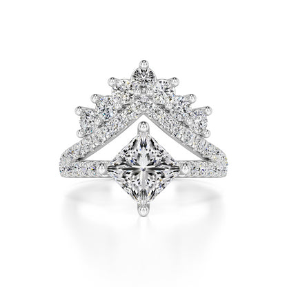 Finley Moissanite & Lab Grown Diamond Ring | White Gold | 1