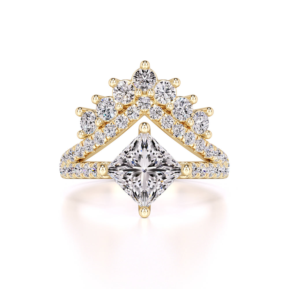 Finley Moissanite & Lab Grown Diamond Ring | Yellow Gold | 1