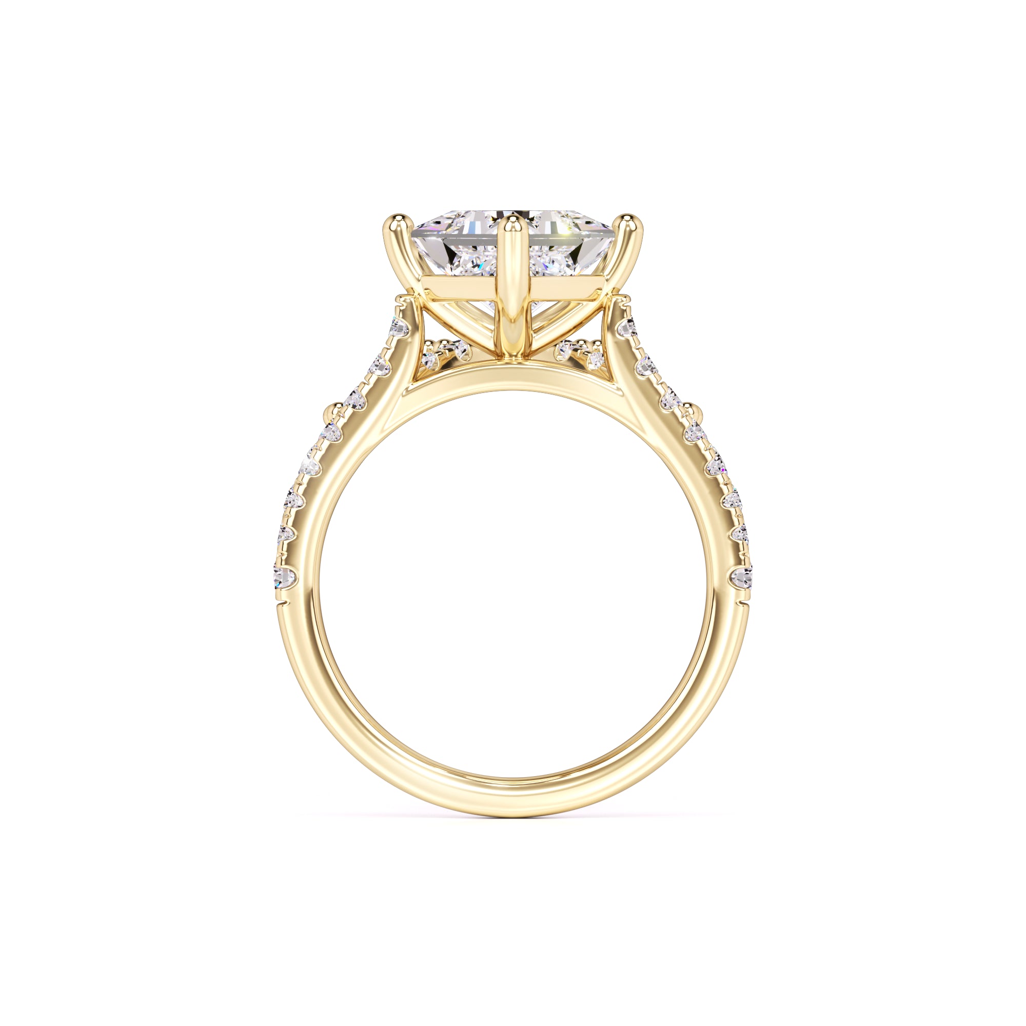 Finley Moissanite & Lab Grown Diamond Ring | Yellow Gold | 4