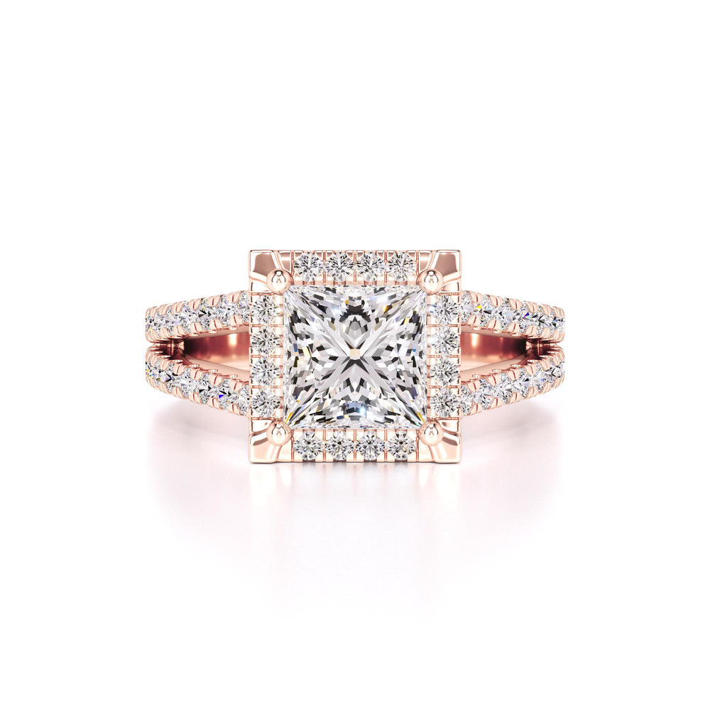 Dallas Moissanite & Lab Grown Diamond Ring | Rose Gold | 1