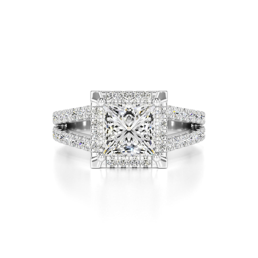 Dallas Moissanite & Lab Grown Diamond Ring | White Gold | 1