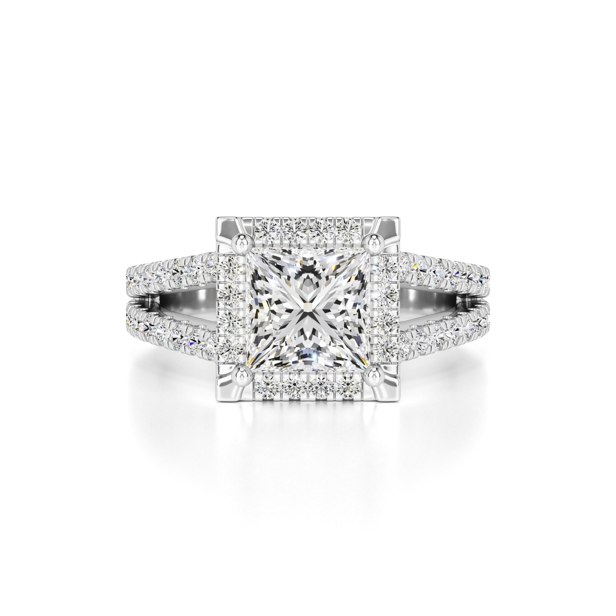 Dallas Moissanite & Lab Grown Diamond Ring | White Gold | 1