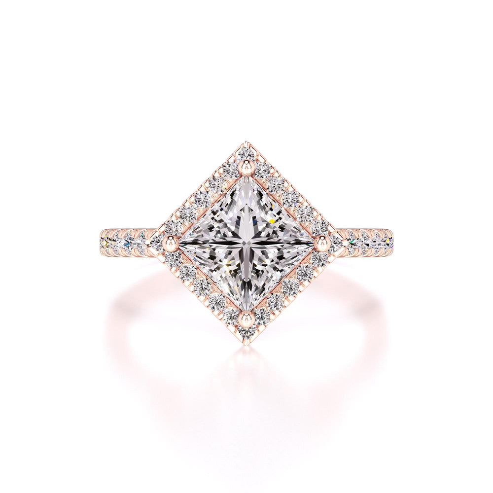 Ember Moissanite & Lab Grown Diamond Ring | Rose Gold | 1