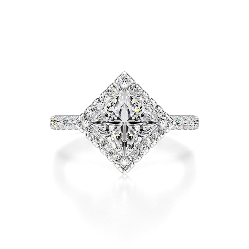 Ember Moissanite & Lab Grown Diamond Ring | White Gold | 1