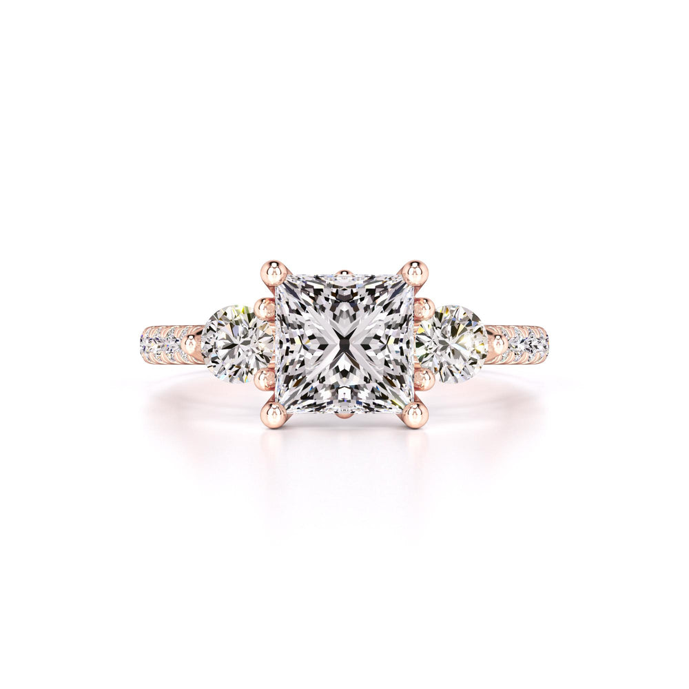 Saffron Moissanite & Lab Grown Diamond Ring | Rose Gold | 1