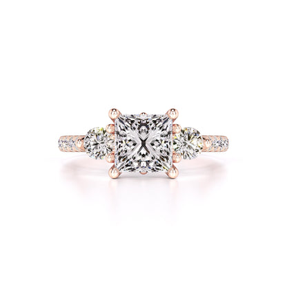 Saffron Moissanite & Lab Grown Diamond Ring | Rose Gold | 1