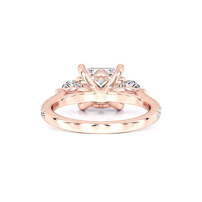 Saffron Moissanite & Lab Grown Diamond Ring | Rose Gold | 3