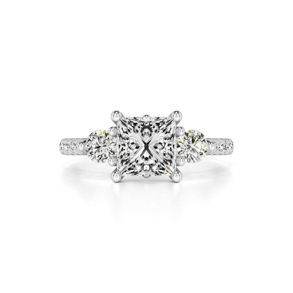 Saffron Moissanite & Lab Grown Diamond Ring | White Gold | 1