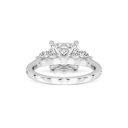 Saffron Moissanite & Lab Grown Diamond Ring | White Gold | 3