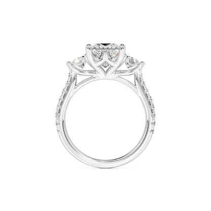 Saffron Moissanite & Lab Grown Diamond Ring | White Gold | 4