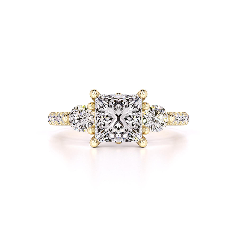 Saffron Moissanite & Lab Grown Diamond Ring | Yellow Gold | 1