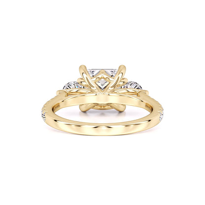 Saffron Moissanite & Lab Grown Diamond Ring | Yellow Gold | 3