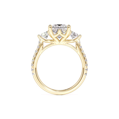 Saffron Moissanite & Lab Grown Diamond Ring | Yellow Gold | 4