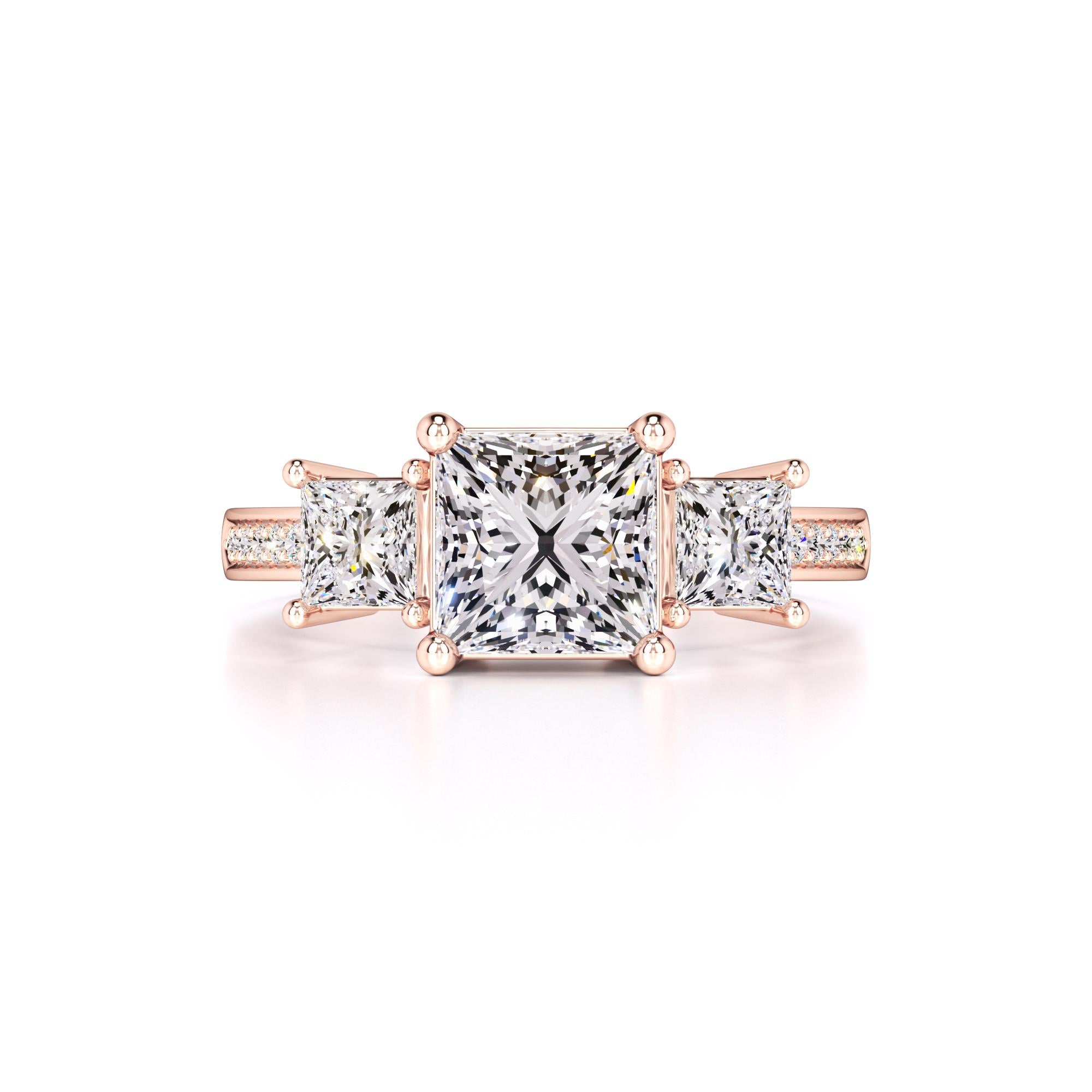Mabel Moissanite & Lab Grown Diamond Ring | Rose Gold | 1