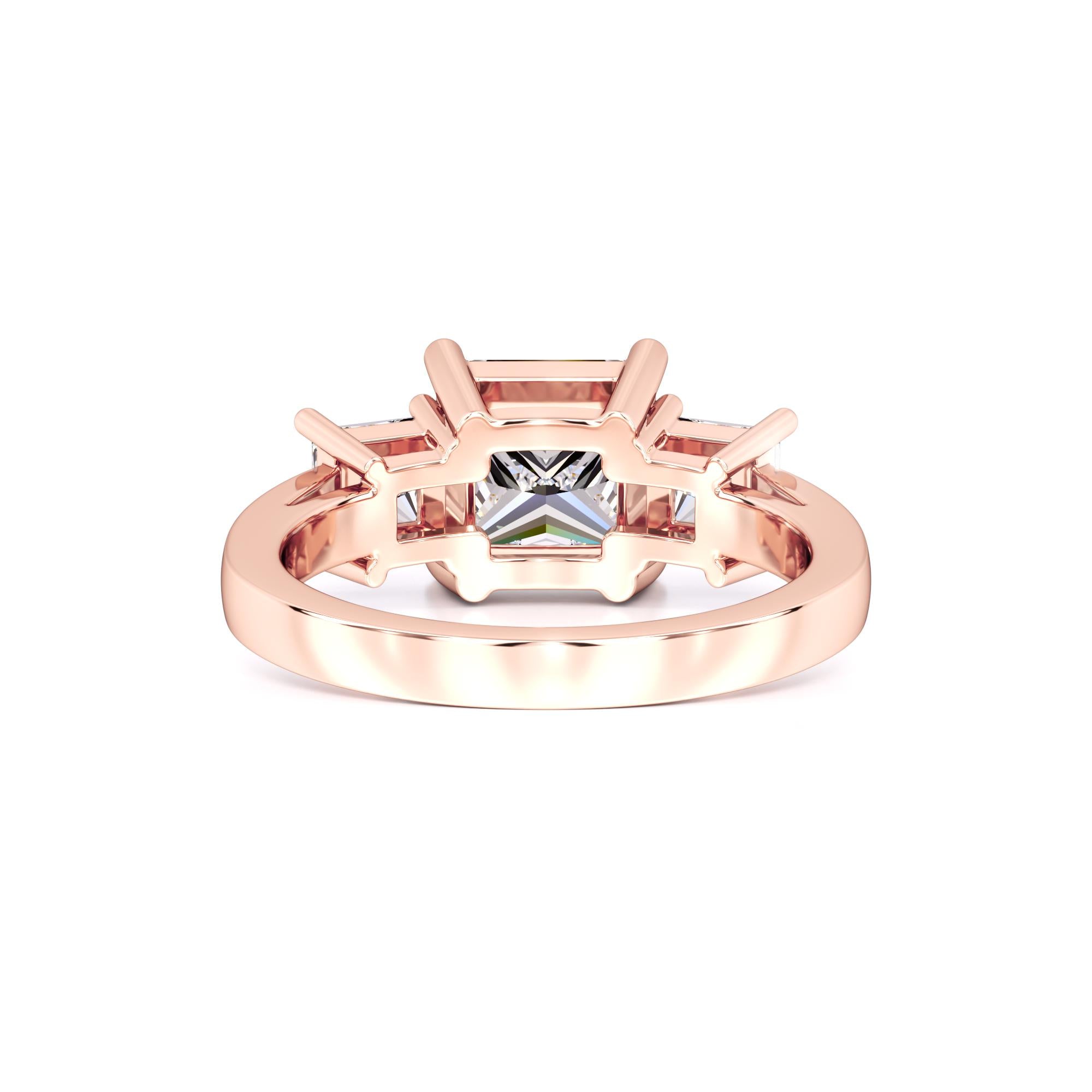 Mabel Moissanite & Lab Grown Diamond Ring | Rose Gold | 3