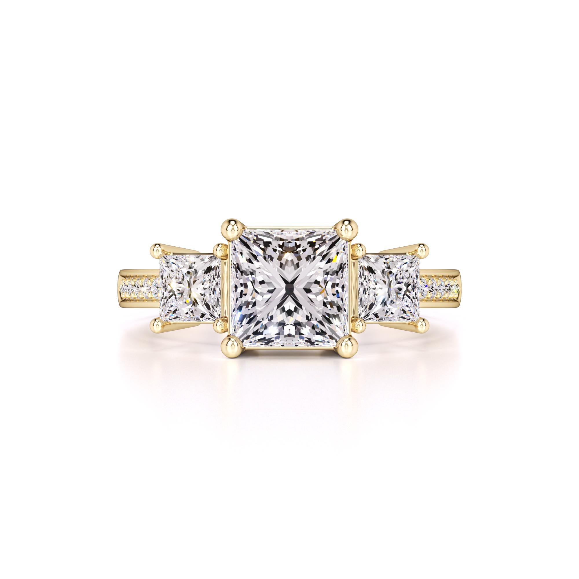 Mabel Moissanite & Lab Grown Diamond Ring | Yellow Gold | 1