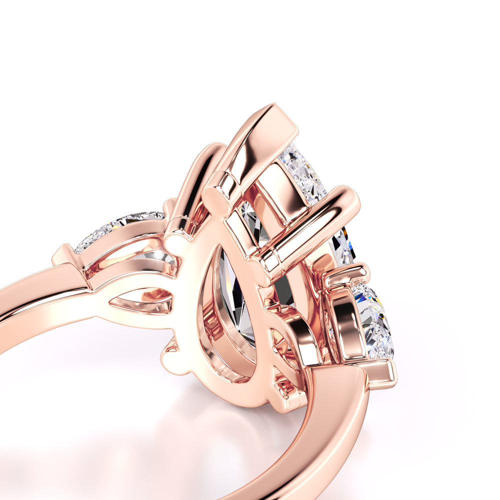 Sadie Moissanite & Lab Grown Diamond Ring | Rose Gold | 2