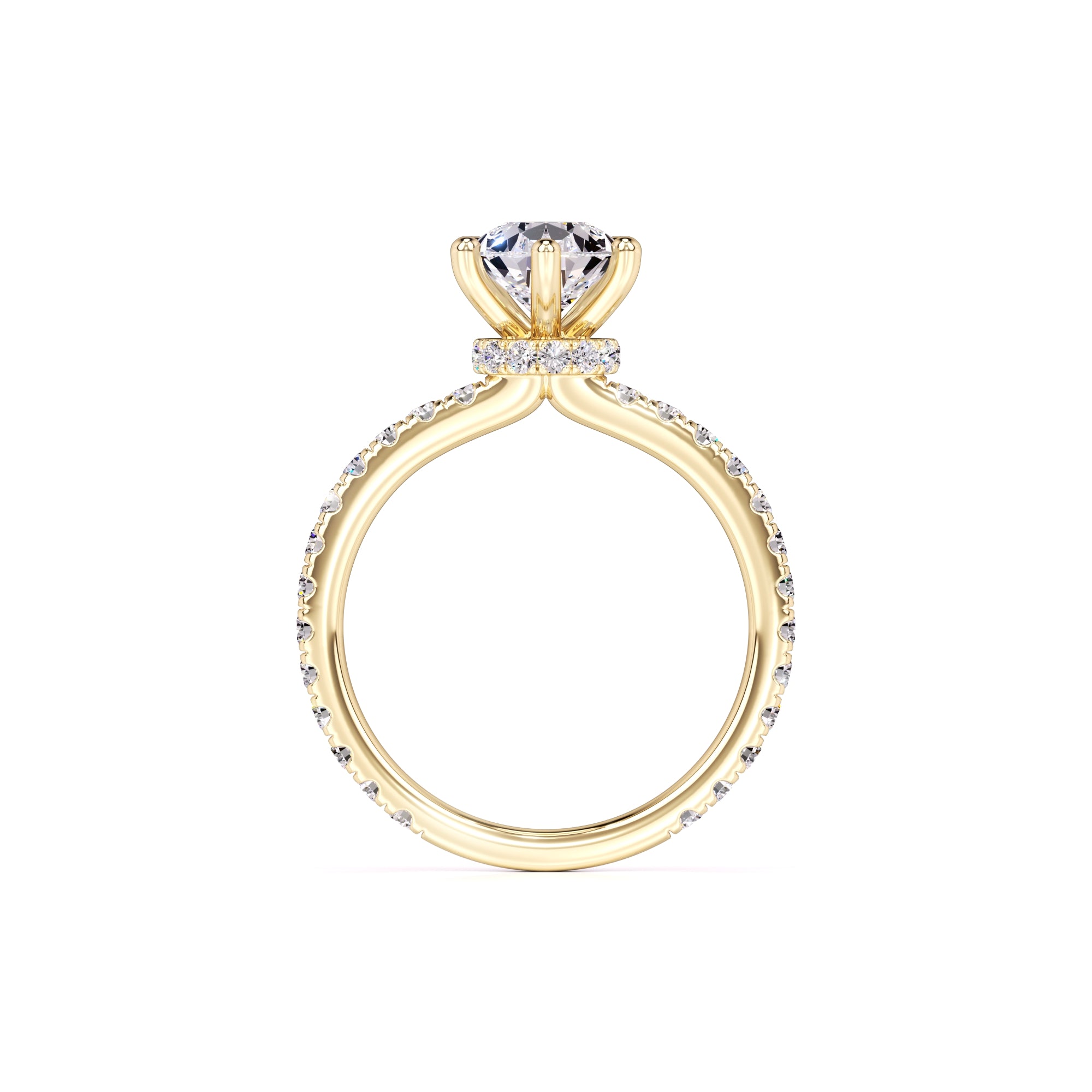 Caroline Moissanite & Lab Grown Diamond Ring | Yellow Gold | 4