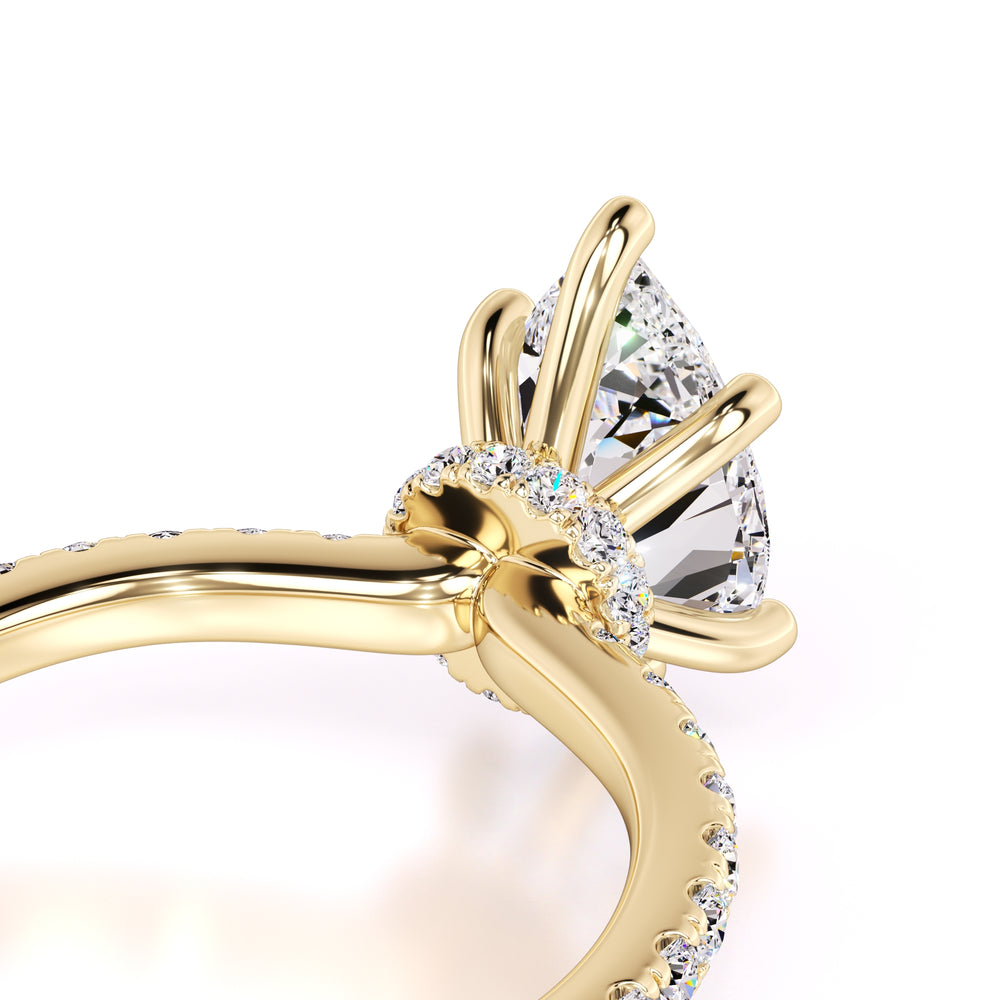Caroline Moissanite & Lab Grown Diamond Ring | Yellow Gold | 2