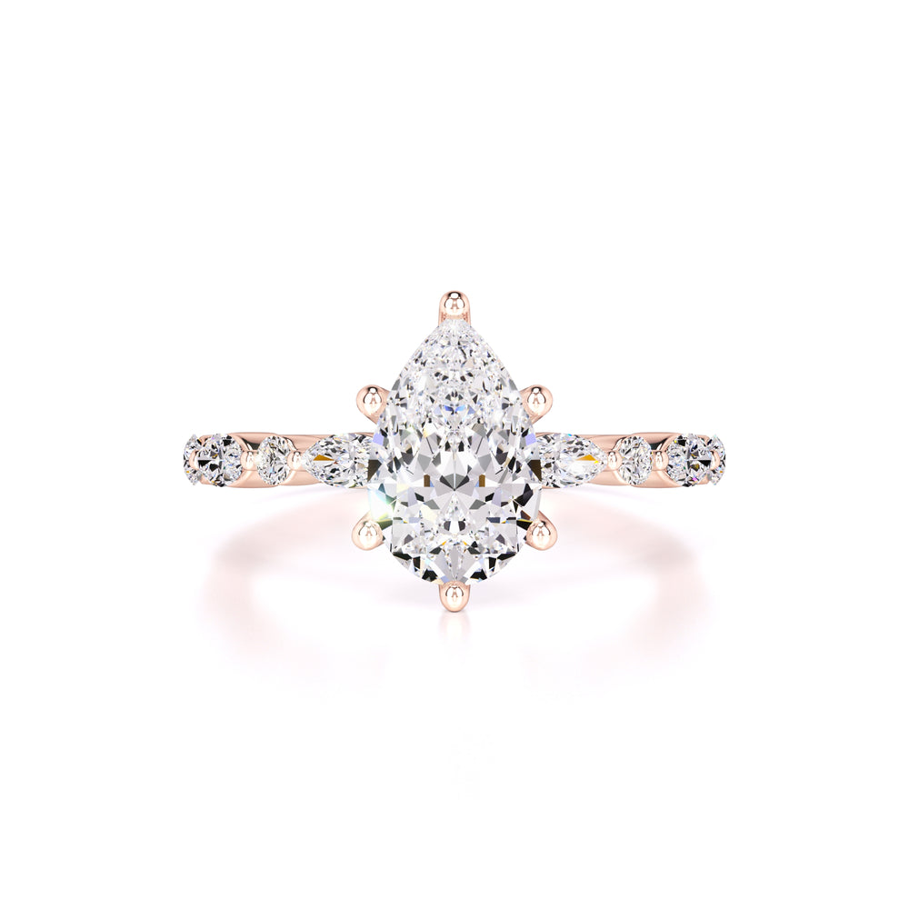 Cassidy Moissanite & Lab Grown Diamond Ring | Rose Gold | 1