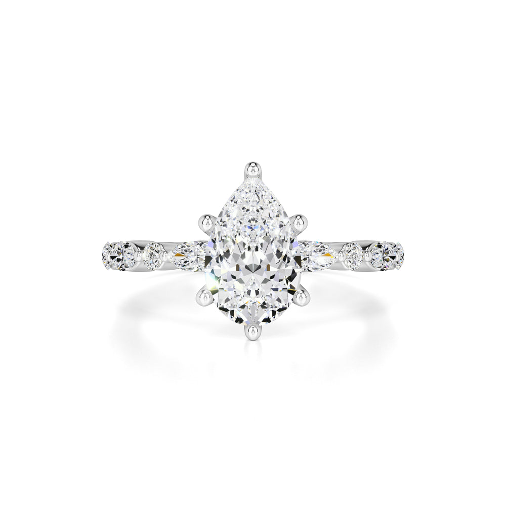 Cassidy Moissanite & Lab Grown Diamond Ring | White Gold | 1