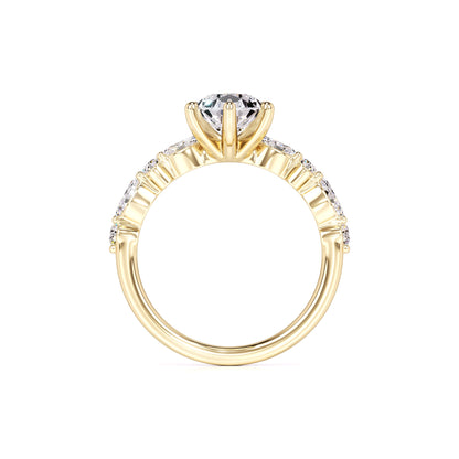 Cassidy Moissanite & Lab Grown Diamond Ring | Yellow Gold | 4