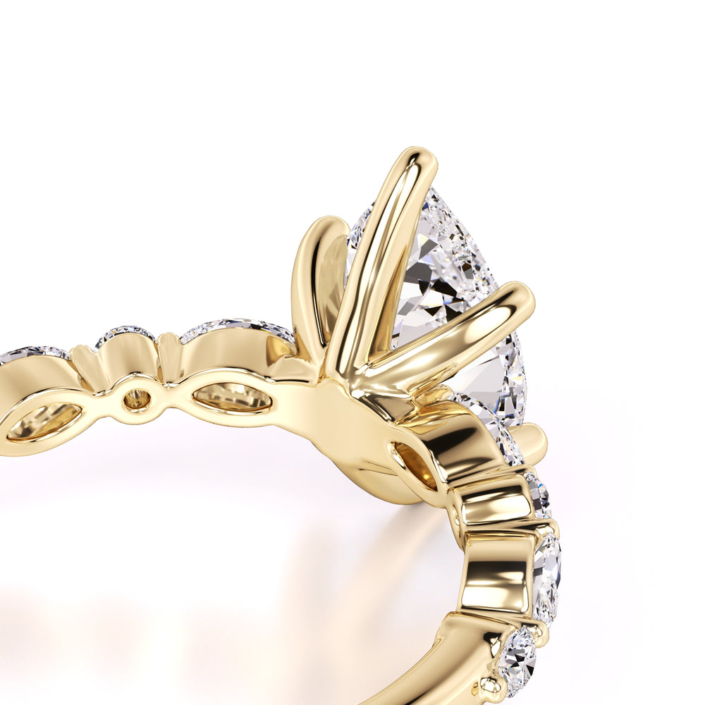Cassidy Moissanite & Lab Grown Diamond Ring | Yellow Gold | 2