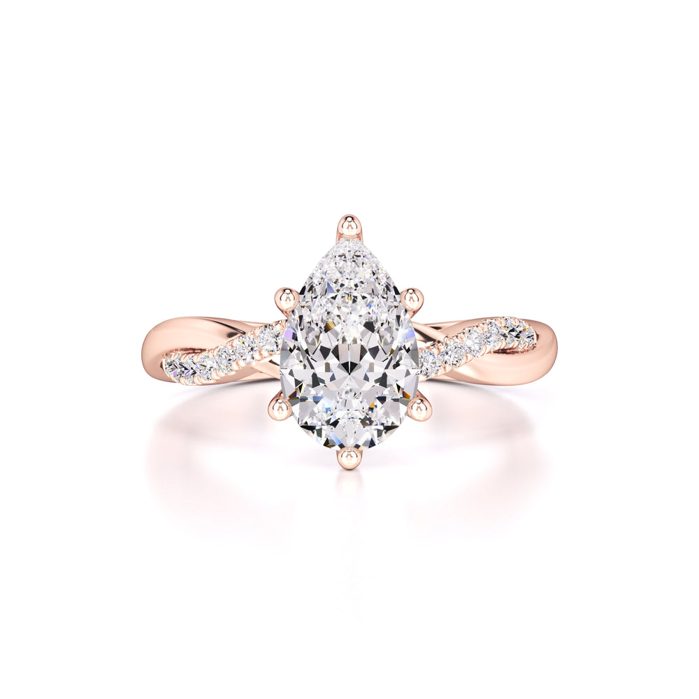 Tansy Moissanite & Lab Grown Diamond Ring | Rose Gold | 1