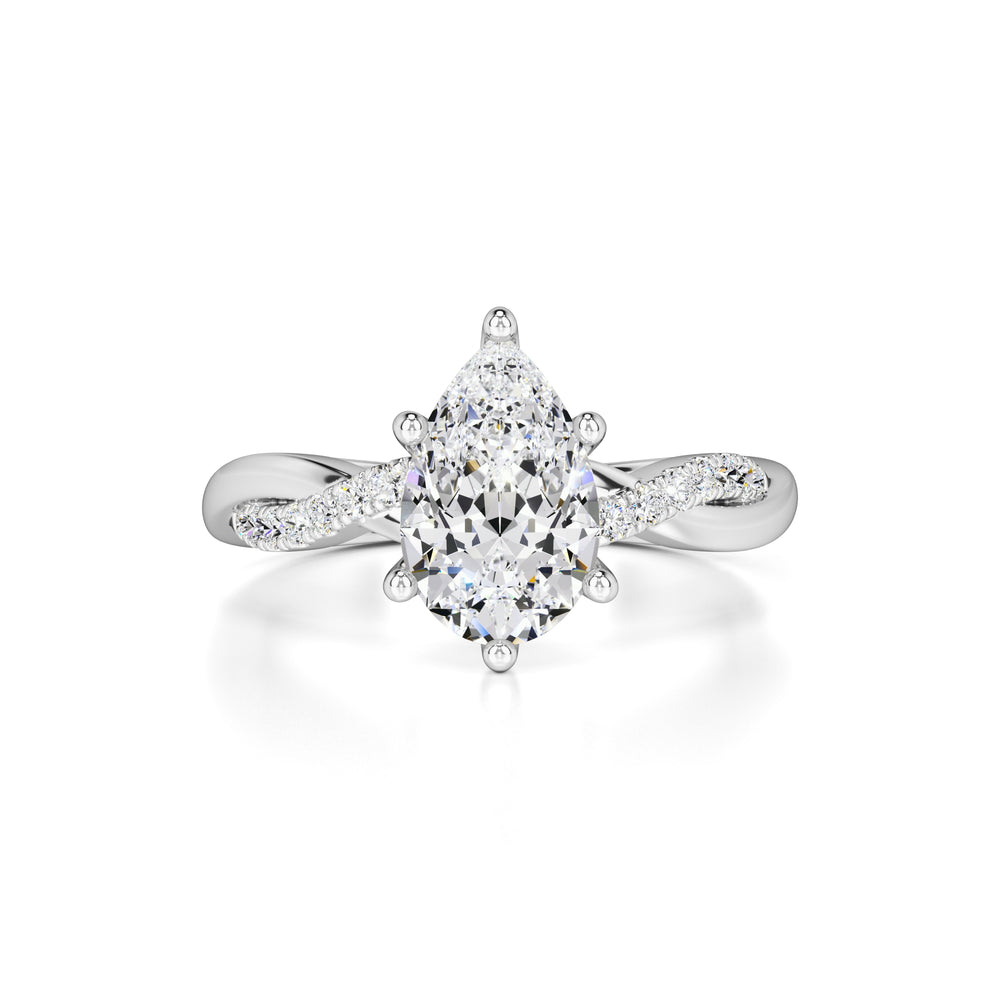 Tansy Moissanite & Lab Grown Diamond Ring | White Gold | 1