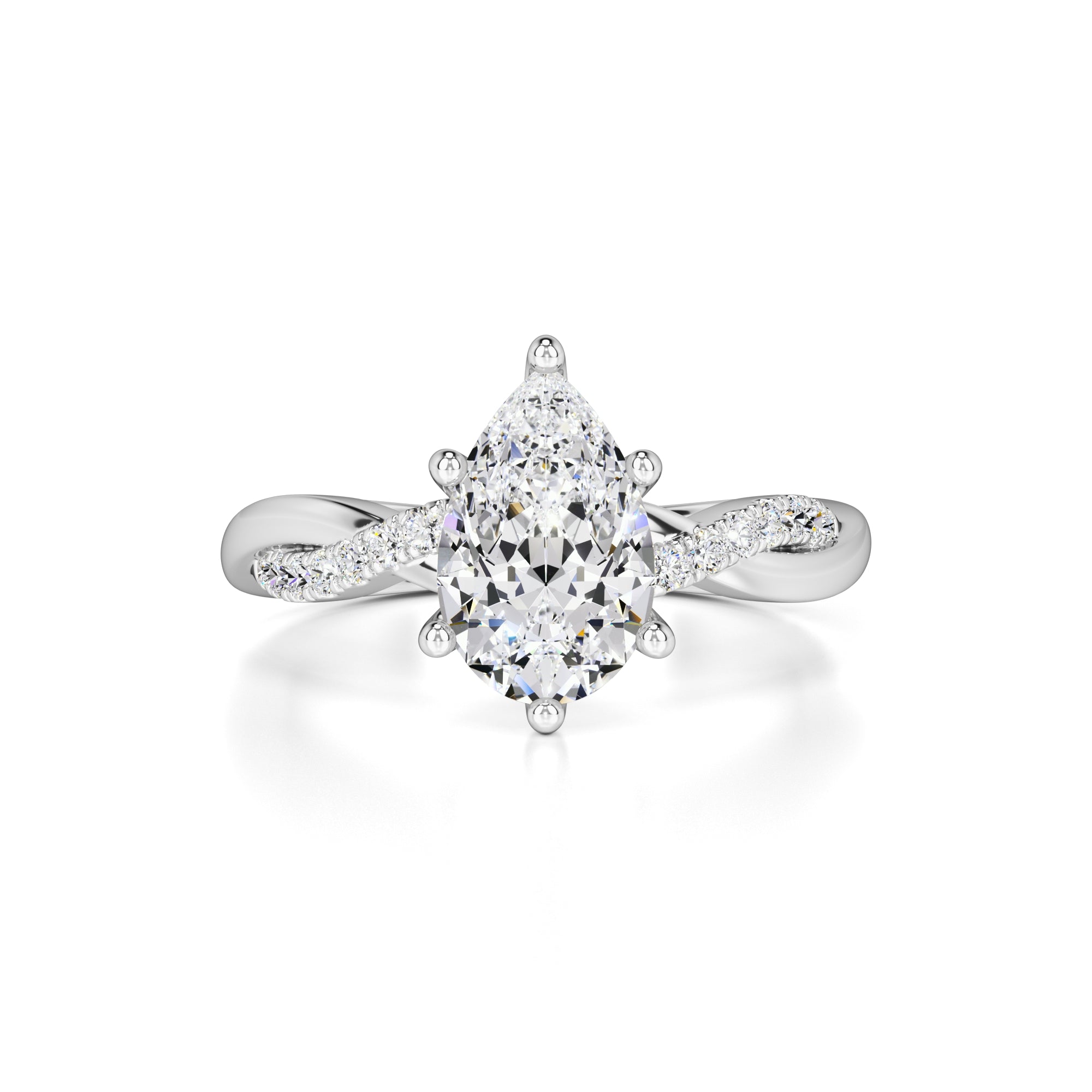 Tansy Moissanite & Lab Grown Diamond Ring | White Gold | 1