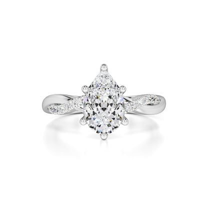 Tansy Moissanite & Lab Grown Diamond Ring | White Gold | 1
