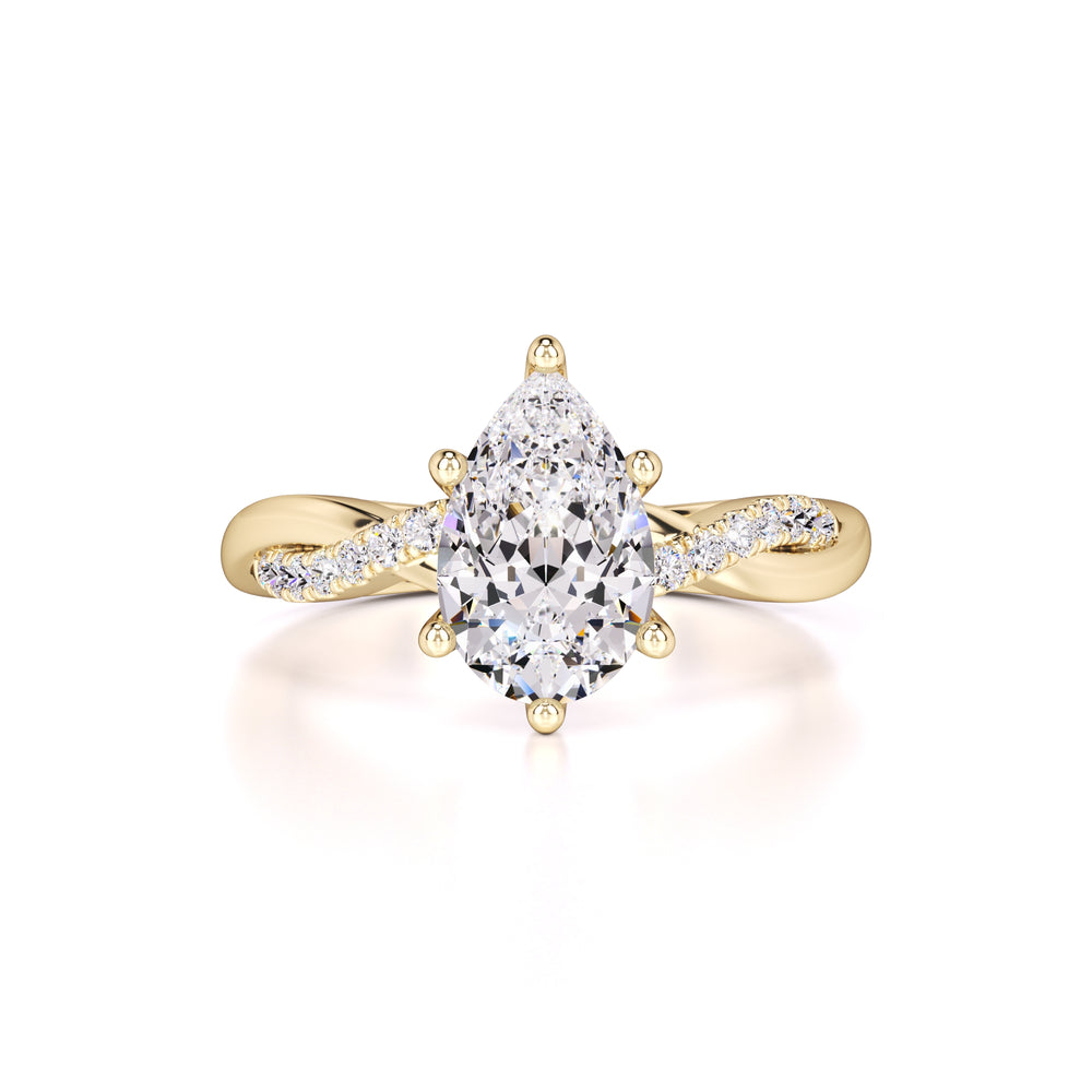 Tansy Moissanite & Lab Grown Diamond Ring | Yellow Gold | 1