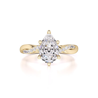 Tansy Moissanite & Lab Grown Diamond Ring | Yellow Gold | 1