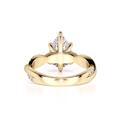 Tansy Moissanite & Lab Grown Diamond Ring | Yellow Gold | 3