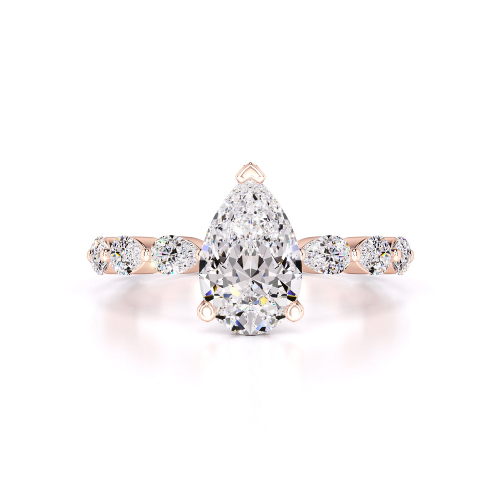Bella Moissanite & Lab Grown Diamond Ring | Rose Gold | 1
