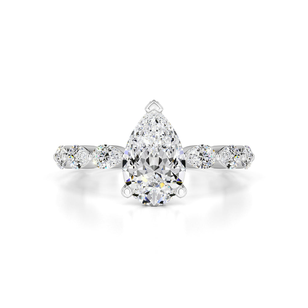 Bella Moissanite & Lab Grown Diamond Ring | White Gold | 1