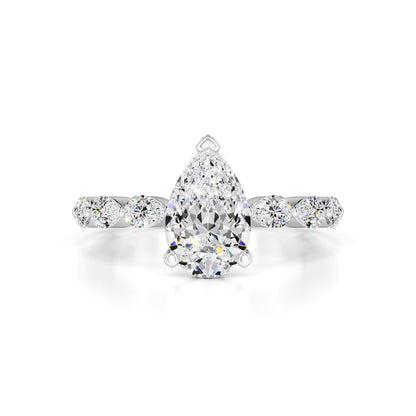 Bella Moissanite & Lab Grown Diamond Ring | White Gold | 1