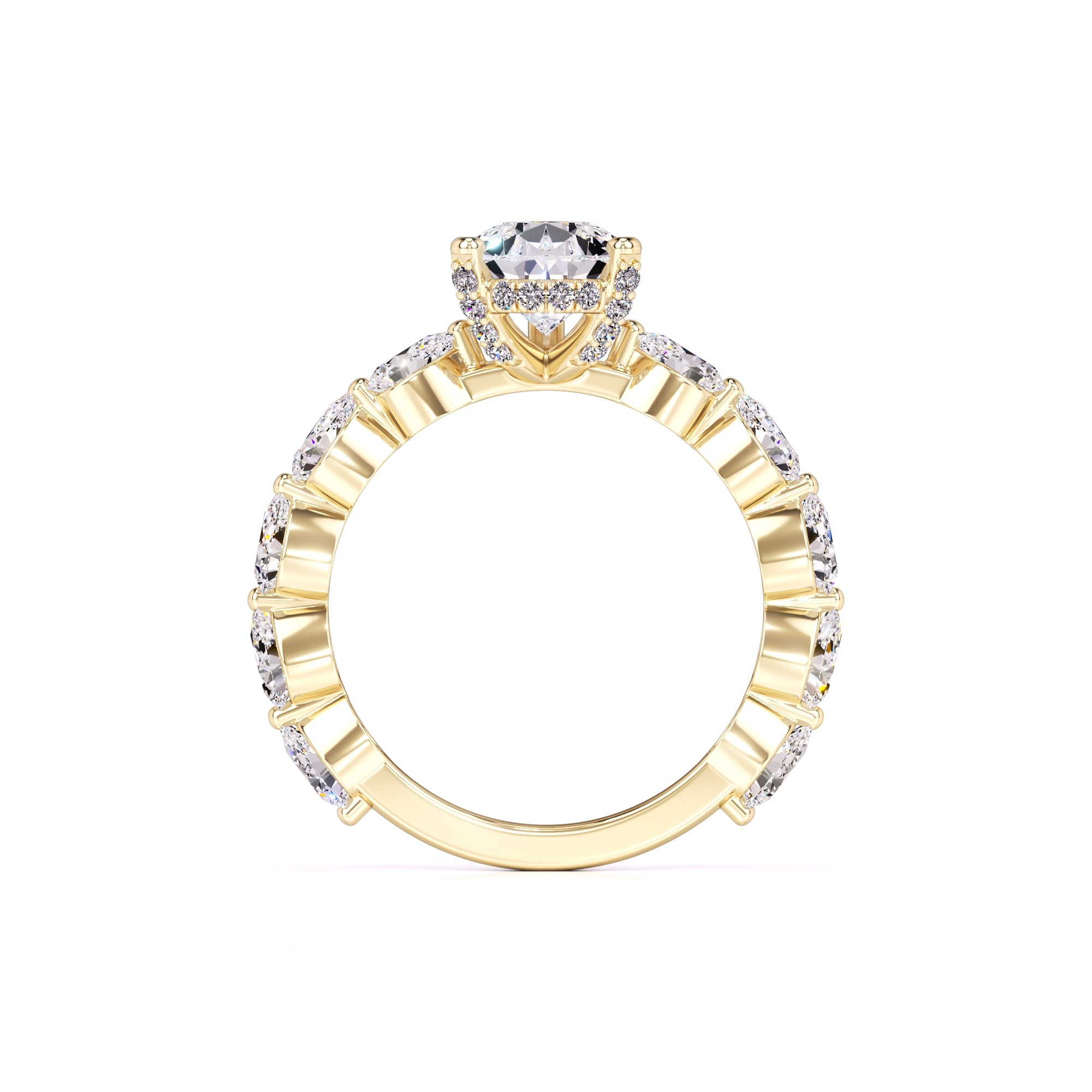 Bella Moissanite & Lab Grown Diamond Ring | Yellow Gold | 4