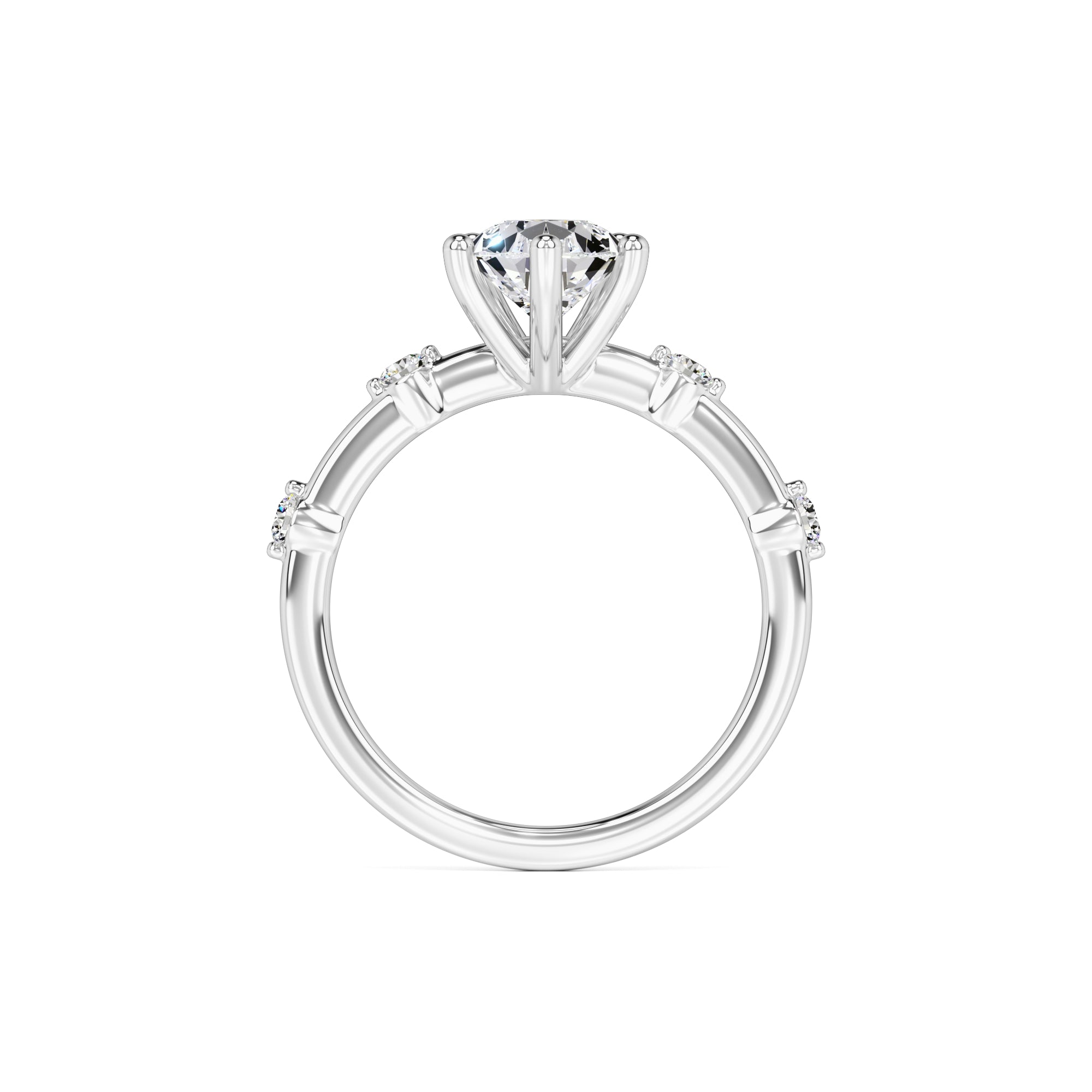 Paloma Moissanite & Lab Grown Diamond Ring | White Gold | 4