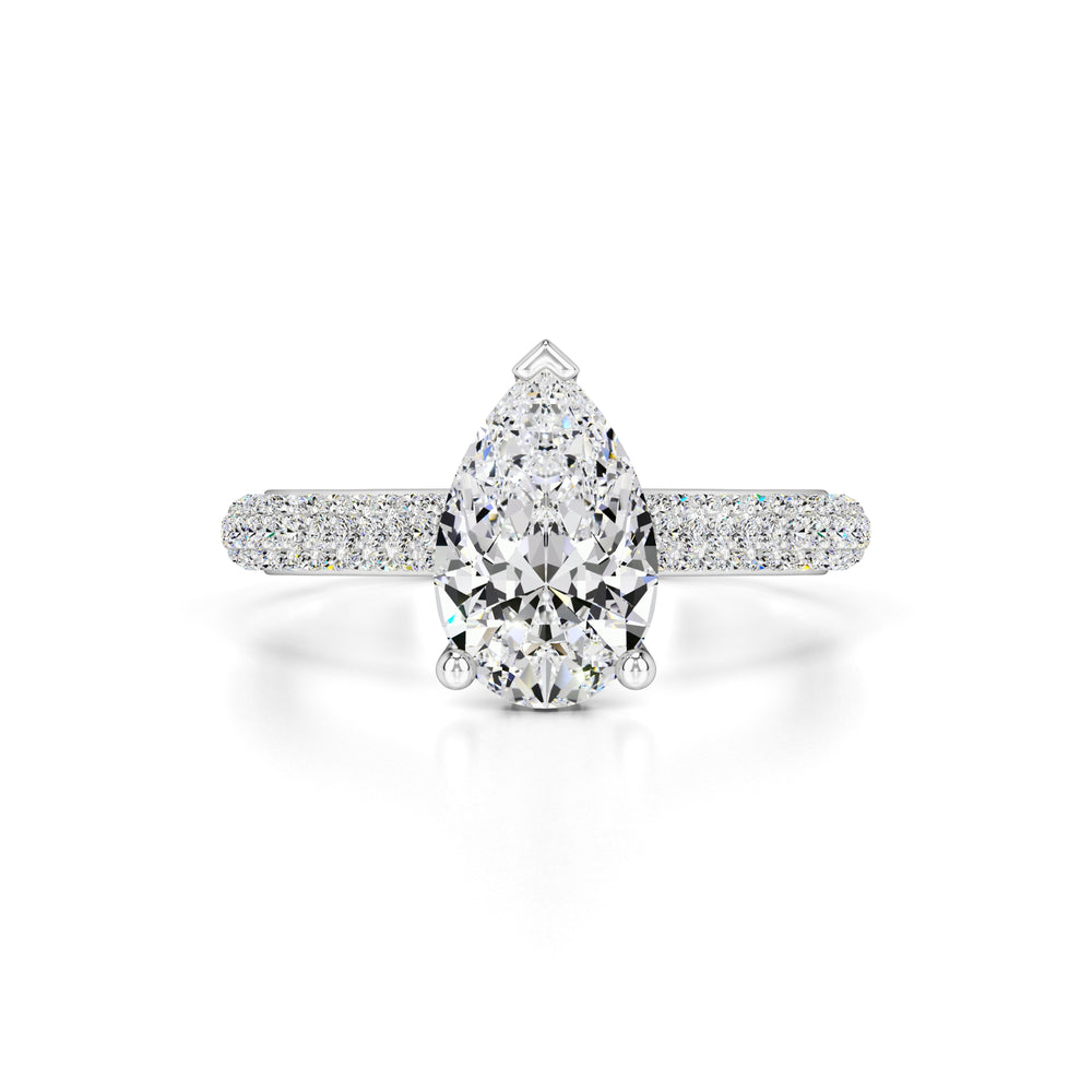 Lilyana Moissanite & Lab Grown Diamond Ring | White Gold | 1
