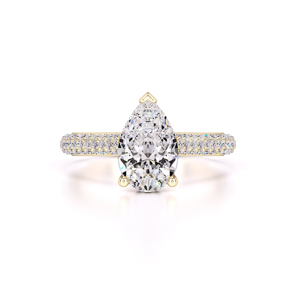 Lilyana Moissanite & Lab Grown Diamond Ring | Yellow Gold | 1