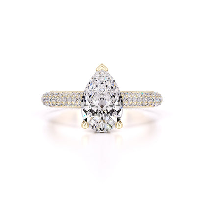 Lilyana Moissanite & Lab Grown Diamond Ring | Yellow Gold | 1