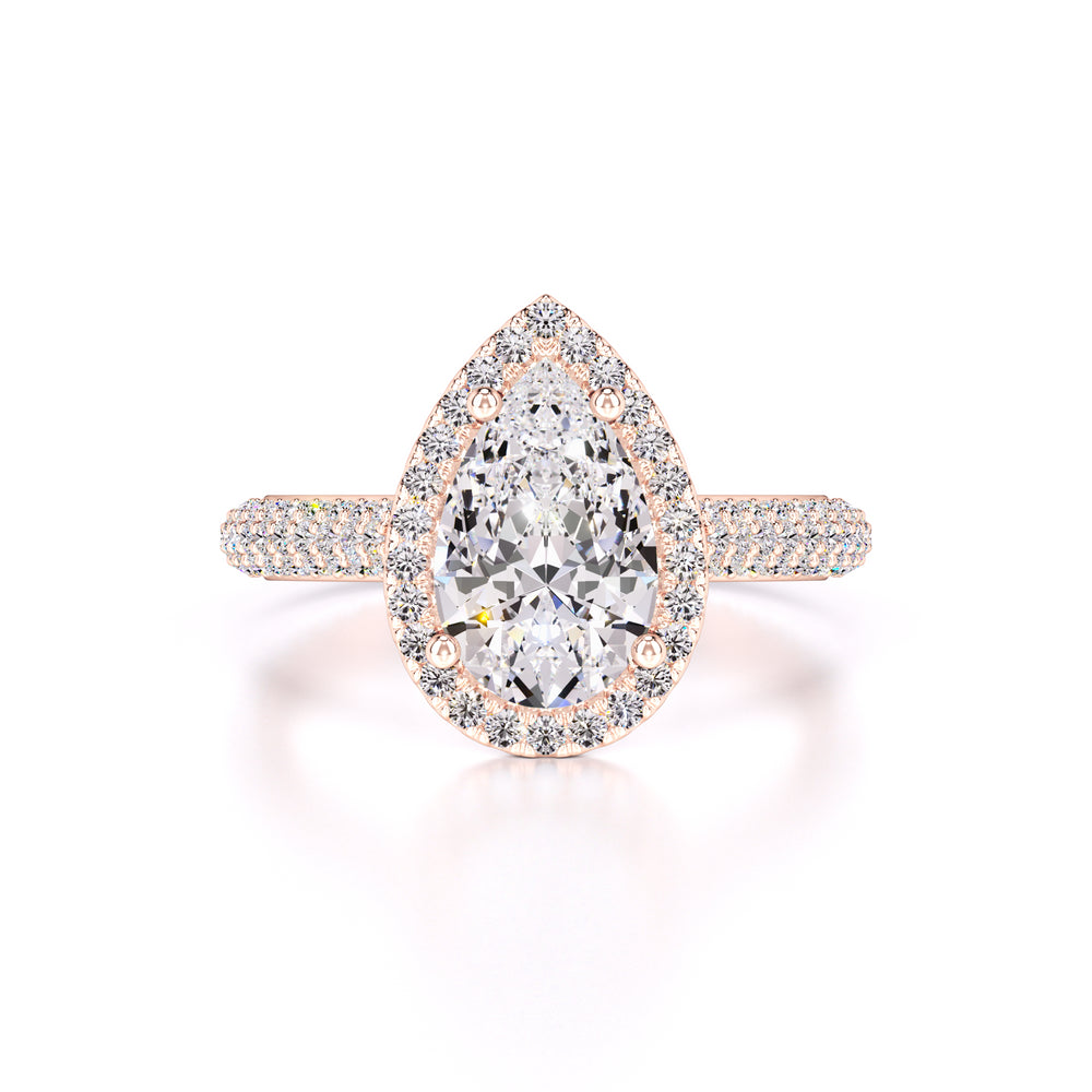 Megan Moissanite & Lab Grown Diamond Ring | Rose Gold | 1