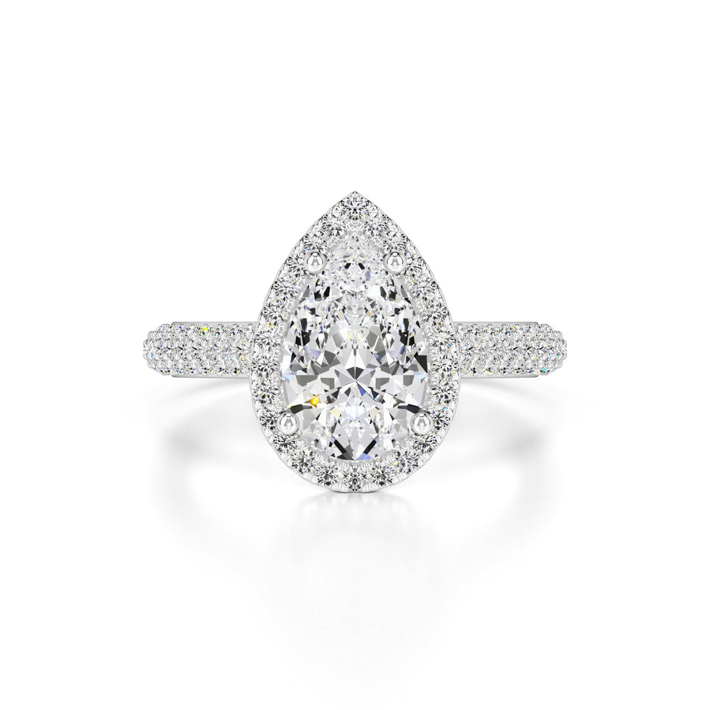 Megan Moissanite & Lab Grown Diamond Ring | White Gold | 1