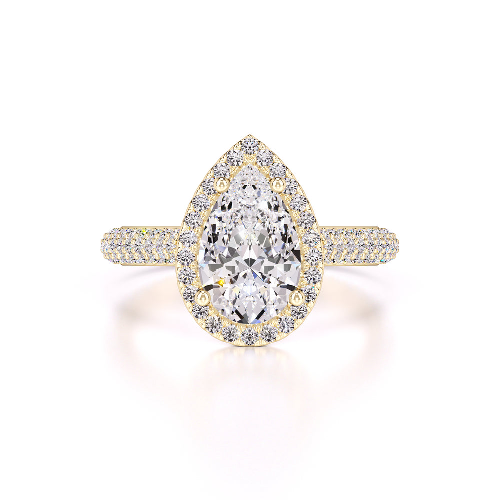 Megan Moissanite & Lab Grown Diamond Ring | Yellow Gold | 1