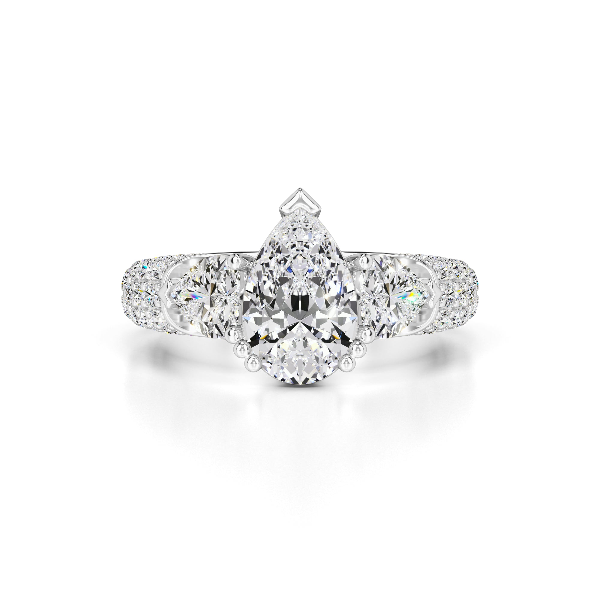 Summer Moissanite & Lab Grown Diamond Ring | White Gold | 1