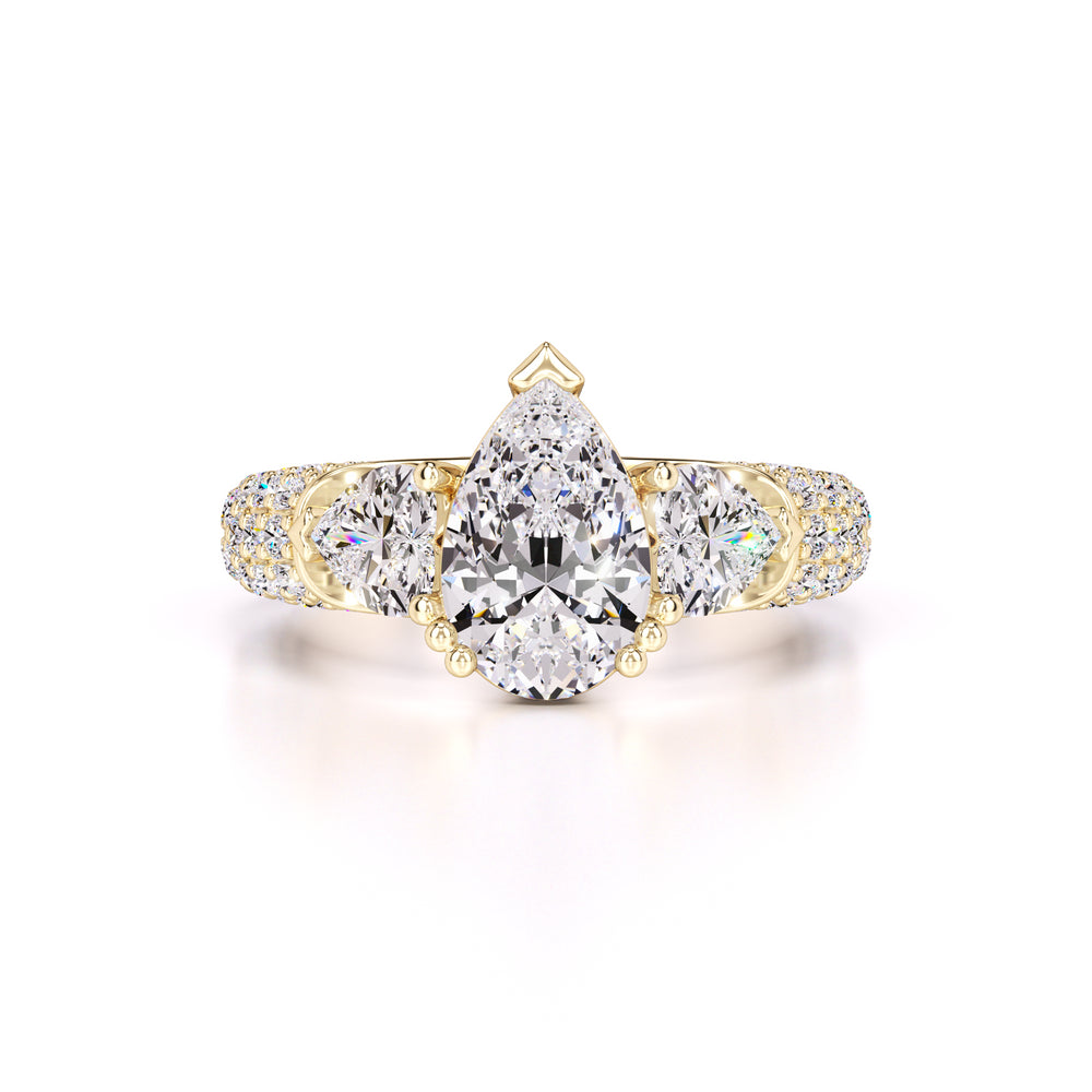 Summer Moissanite & Lab Grown Diamond Ring | Yellow Gold | 1