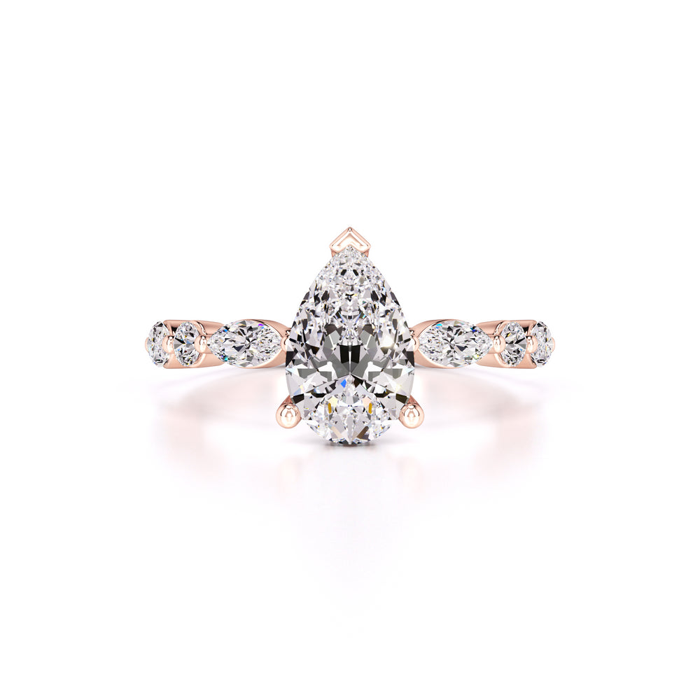 Miley Moissanite & Lab Grown Diamond Ring | Rose Gold | 1