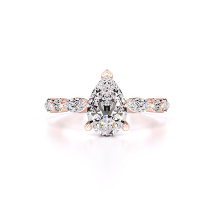 Miley Moissanite & Lab Grown Diamond Ring | Rose Gold | 1